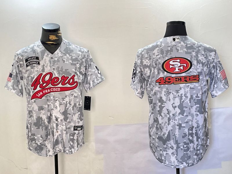 Men San Francisco 49ers Blank Nike Arctic Camo 2024 Salute to Service Limited NFL Jersey style 9